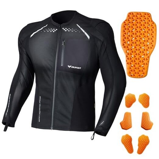 Motorcycle Shirt Mesh Motorcycle Jacket Men with CE Level 2 Armor Medium Black