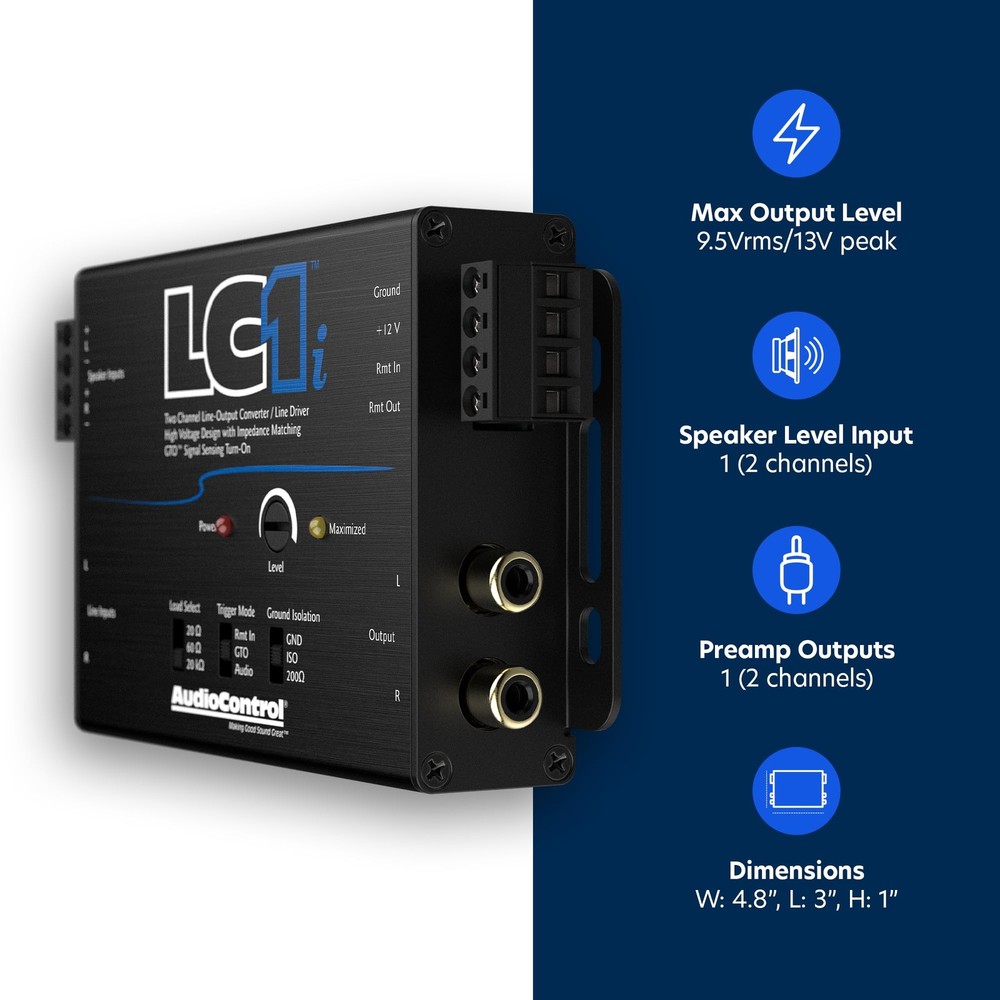 Active 2Channel Line Driver Output Converter for Car Amplifier Installation