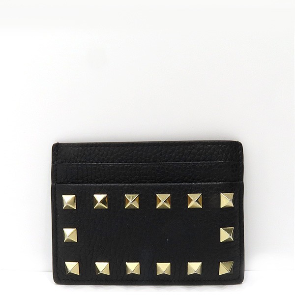 Valentino Rockstud Black Leather Card Holder & Card Case