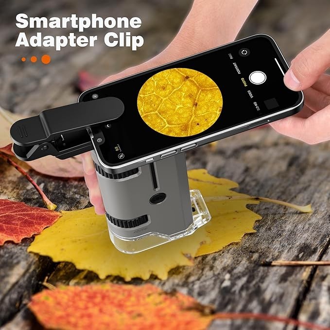 100X-250X Mini Pocket Microscope for Kids Adults, Protable Handheld Microscope,