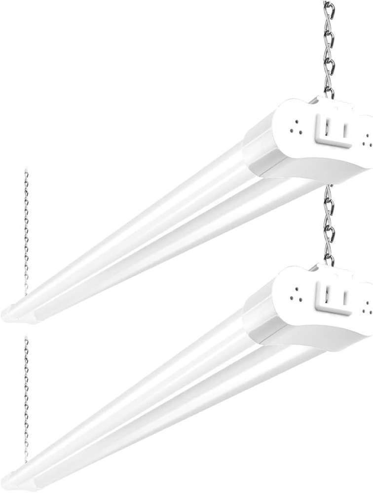 2 Pack 4FT Linkable LED Shop Light for Garage, 4400Lm, 4FT 42W Utility Light Fix