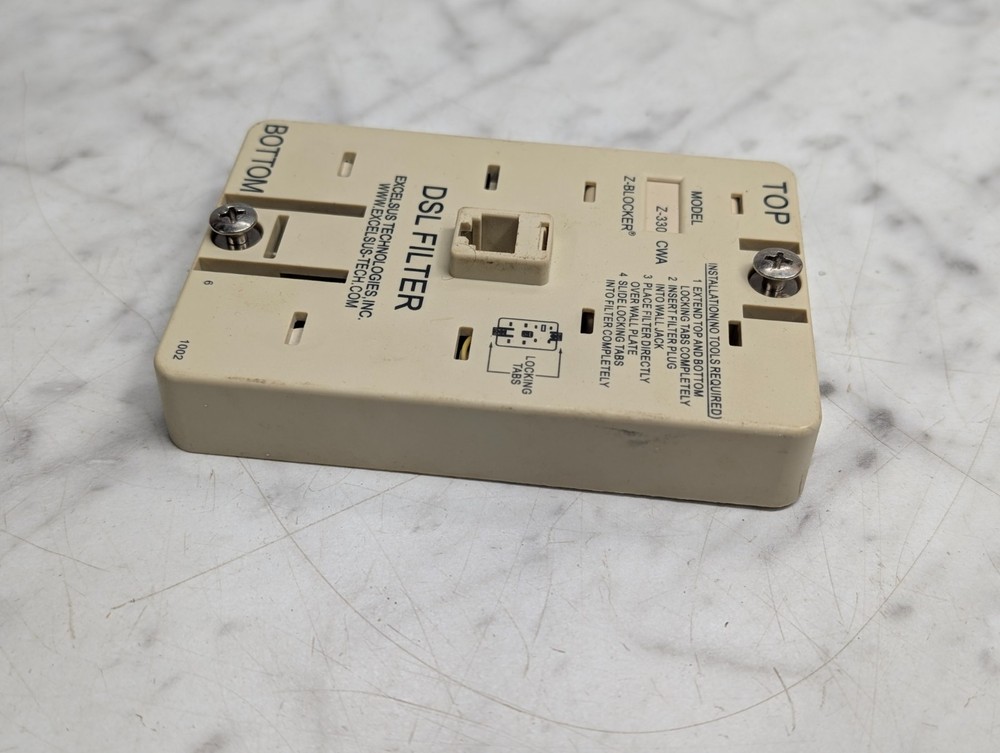 DSL Filter Excelsus Z-Blocker Model Z-330CW Wall Mount Plate Jack CWA