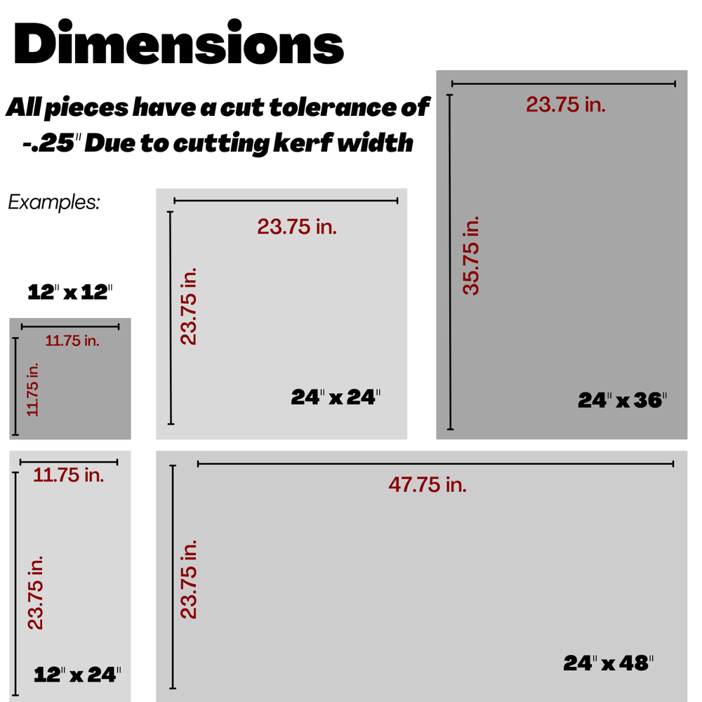 Mirrored Acrylic Plexiglass Plastic Sheet, Various Sizes and Thicknesses