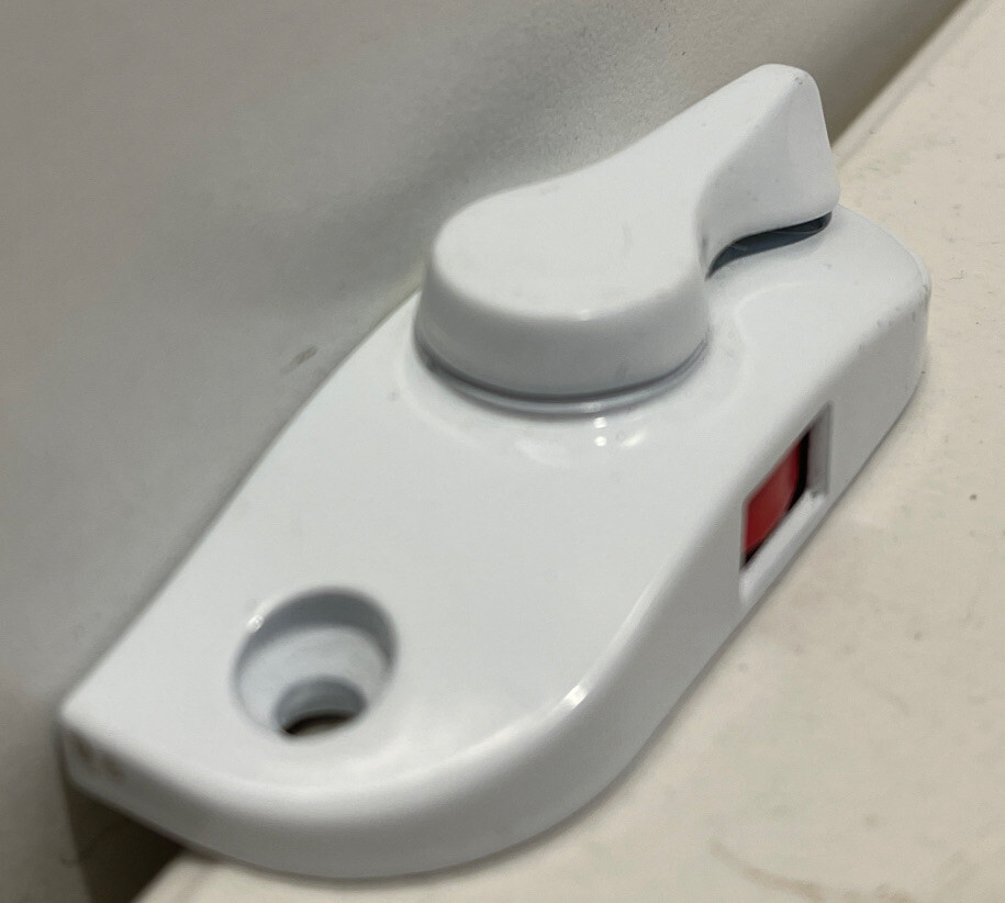 White Sash Lock Double Hung Window Latch Model 2A Red Indicator Replacement