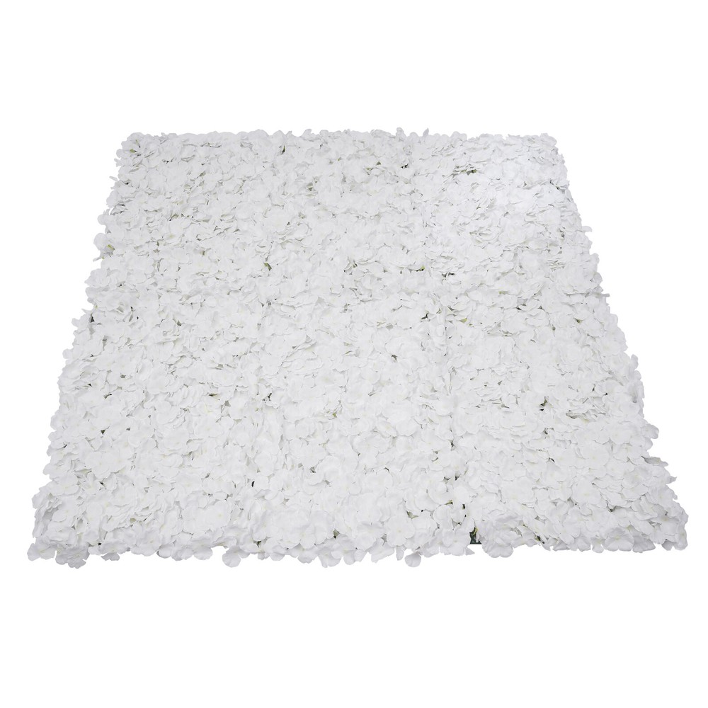 20Pcs Flower Panel Artificial Flower Wall Panel White Flower Backdrop Wall Decor