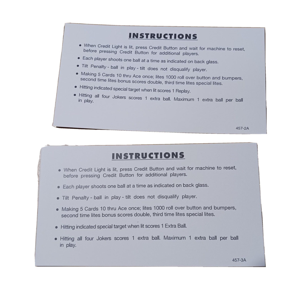 Pat Hand WILLIAMS SCORE CARDS-5 card set