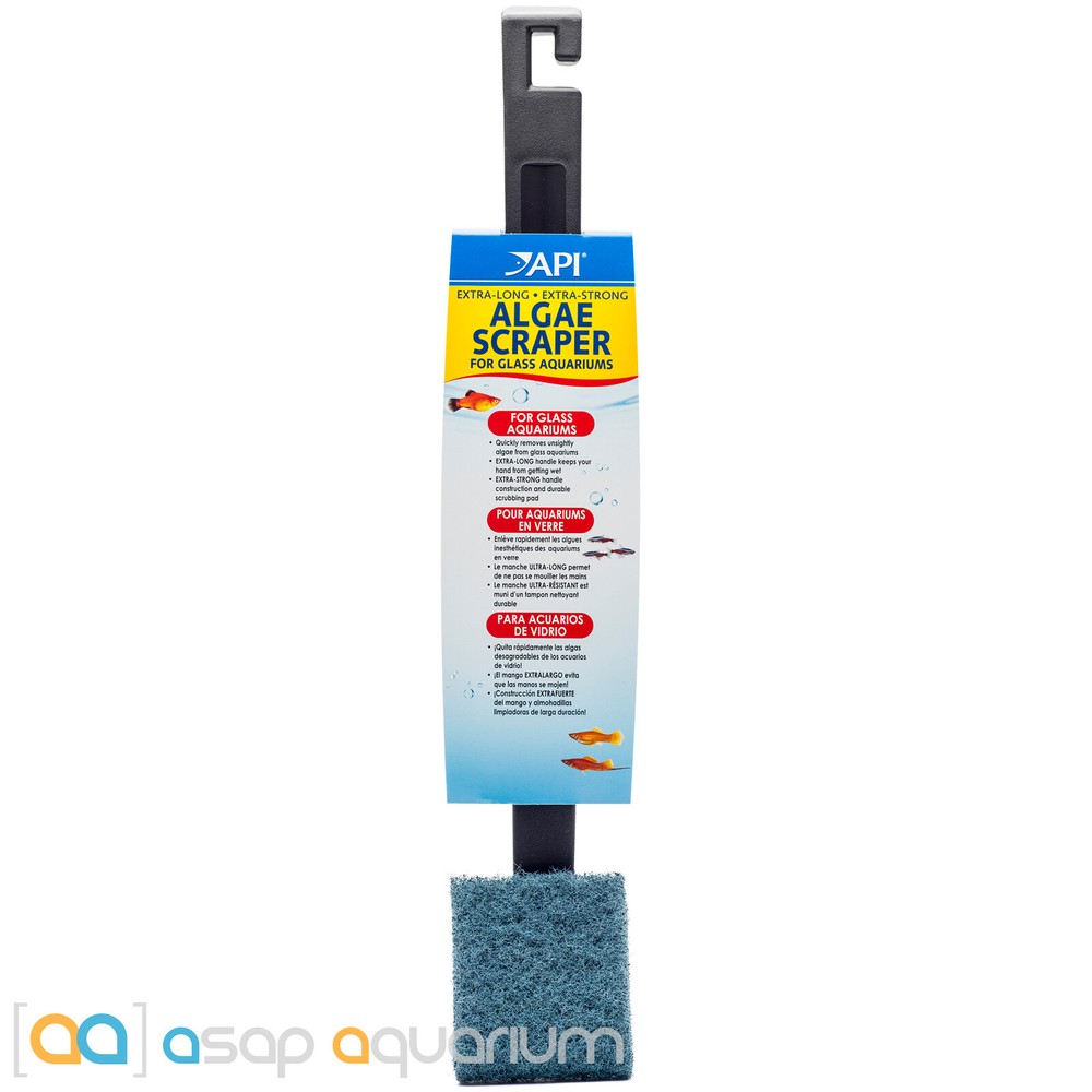 API Algae Scraper For Glass Aquariums 18 Inch Long Handle Algae Scrubber