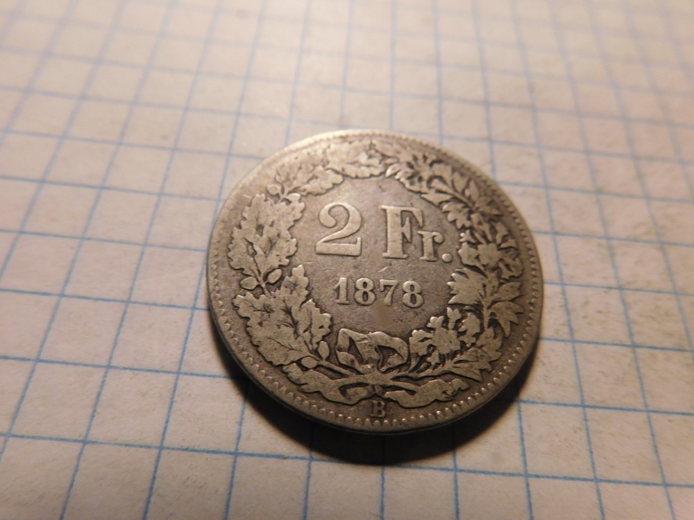 switzerland 2 francs 1878 B SILVER # 1119