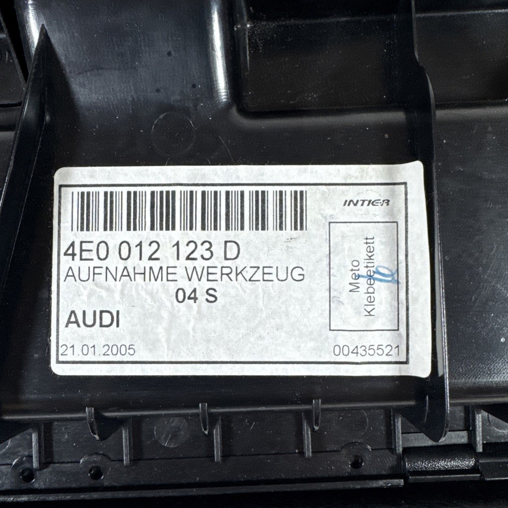 04-10 Audi A8 Quattro Tool Kit Compartment Assembly OEM