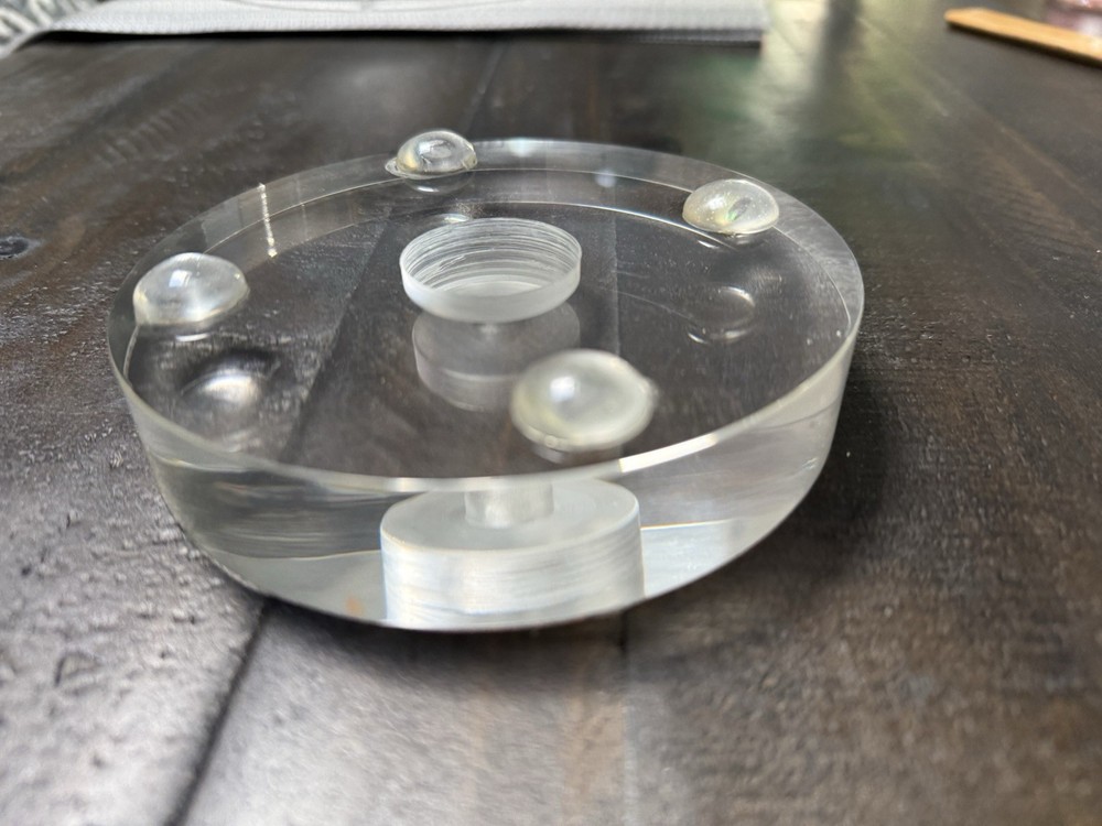 5” CLEAR ACRYLIC LAMP BASE - 1" THICK + Feet