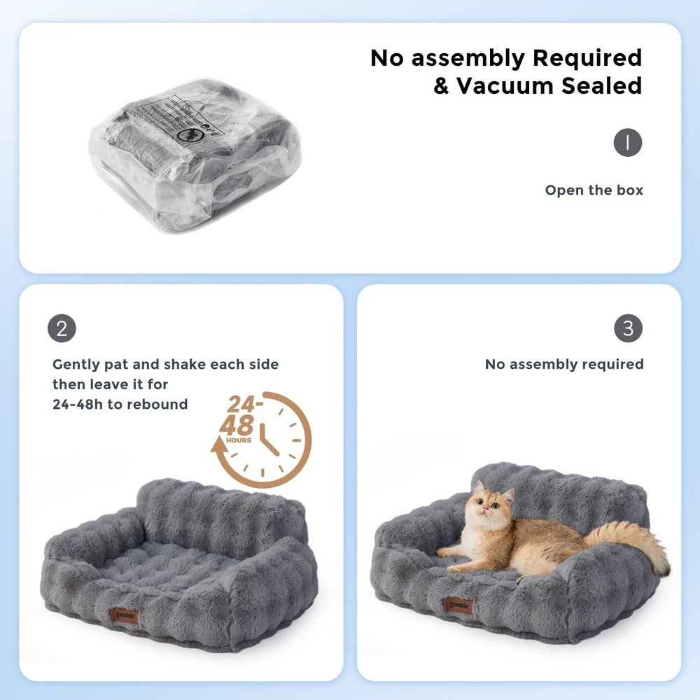 ZOMISIA Cat Couch Bed for Indoor Cats - Orthopedic Cat Sofa with Supportive E...