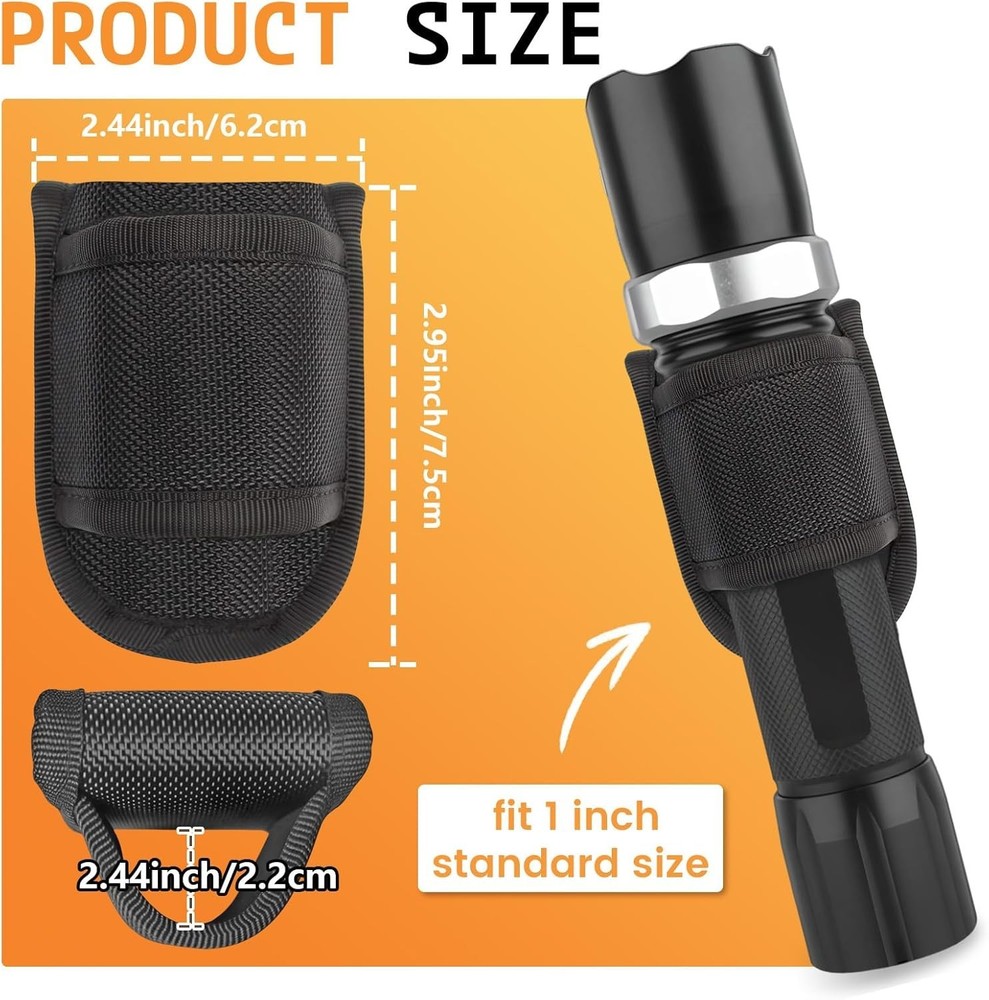 Flashlight Holster for Duty Belt, Open Top D Cell Compact Light Holder Case