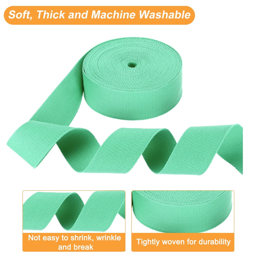 Cotton Webbing 2 Inch 11 Yard Polyester Cotton Webbing Strap, Light Green