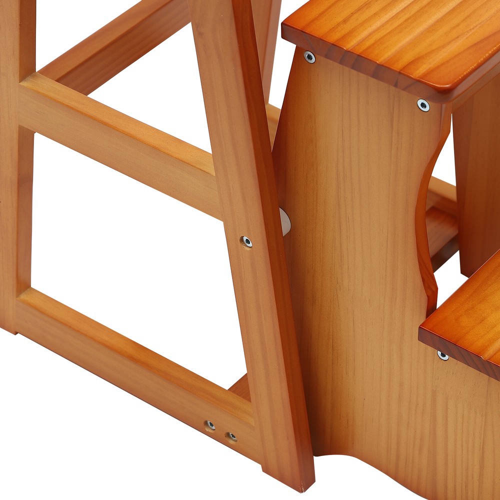 3-Step Folding Library Ladder Chair, Portable Multifunctional Step Stool