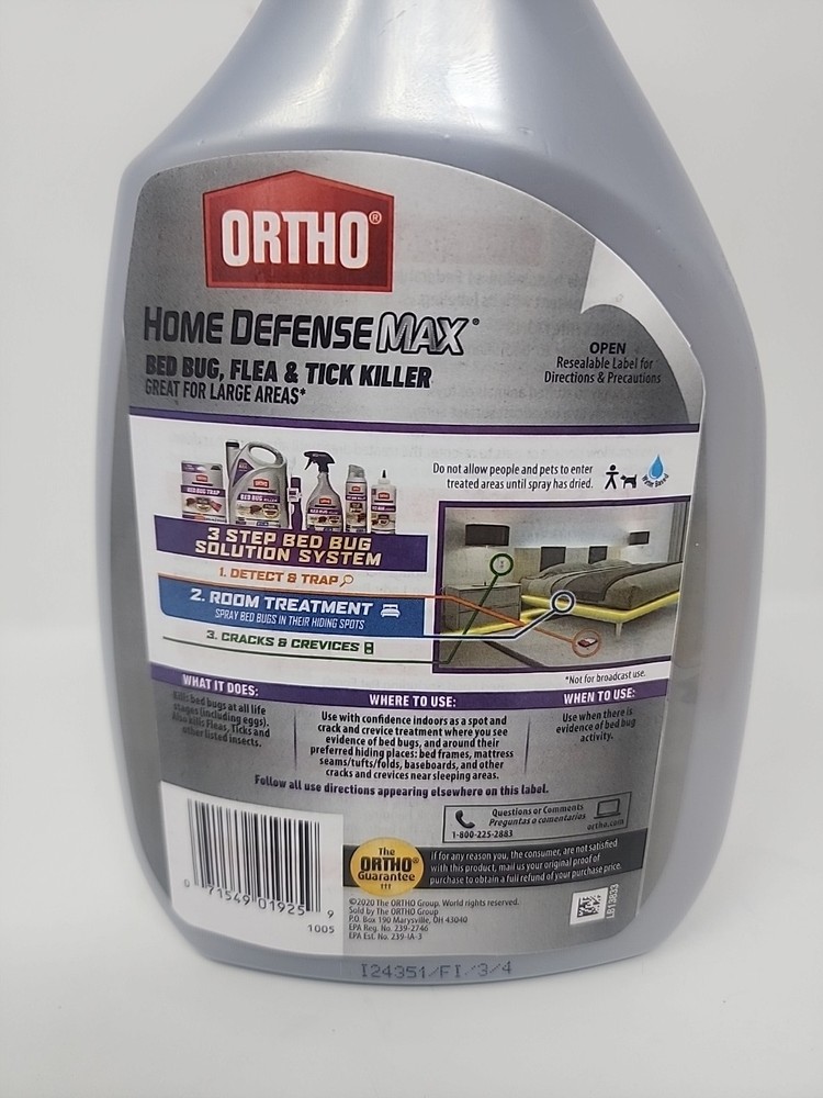 Home Defense Max Bed Bug, Flea & Tick Killer, 24 oz, Kills Bed Bugs