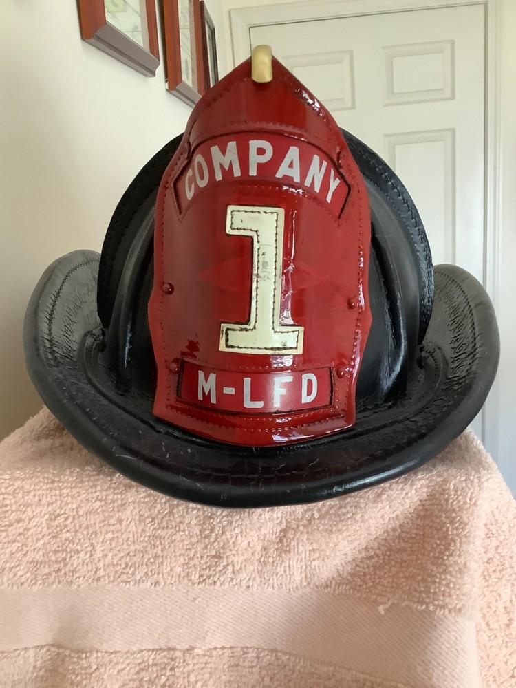 Fire Helmet - Leather Presentation - Phenix Tech - Excellent Condition!