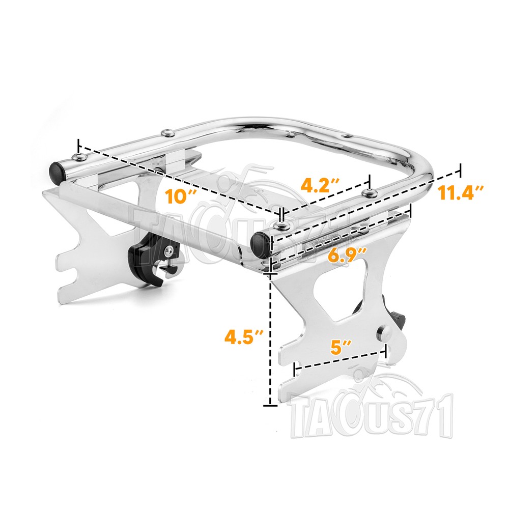 Quick Release Two-up Tour Pack Rack Mount + Docking Kit For Harley Touring 97-08