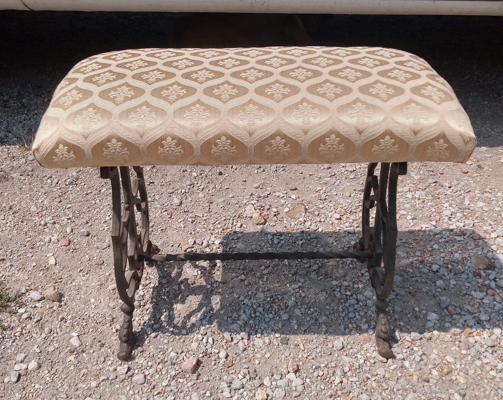Mid Century Cast Iron Vanity Bench  (VB104)