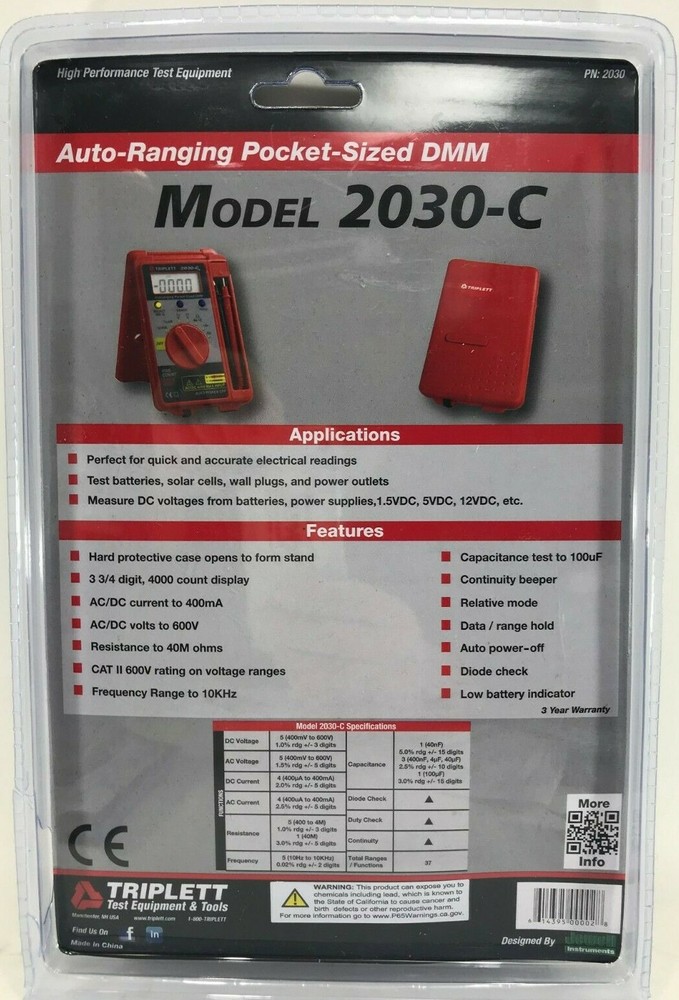 Triplett - 2030-C - Pocket Digital Multimete