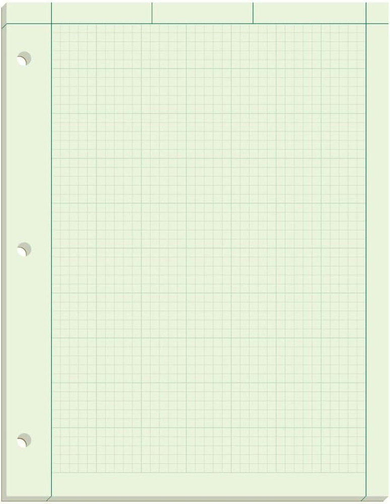 Engineering Computation Pad, 8-1/2" X 11", Glue Top, 5 X 5 Graph Rule on Back, G