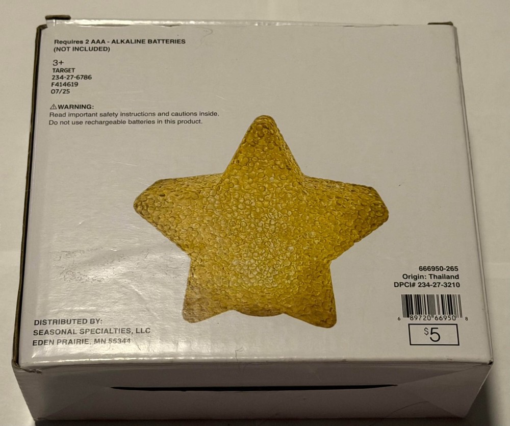 Star Novelty Light Warm White LED