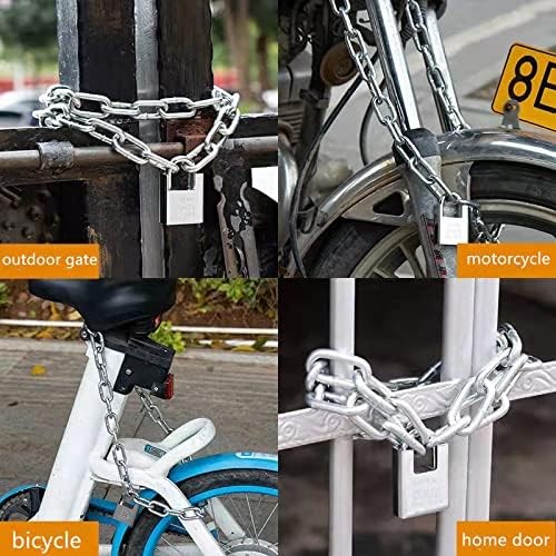 Security Chain Lock,Bike Lock, Premium Case-Hardened Silver