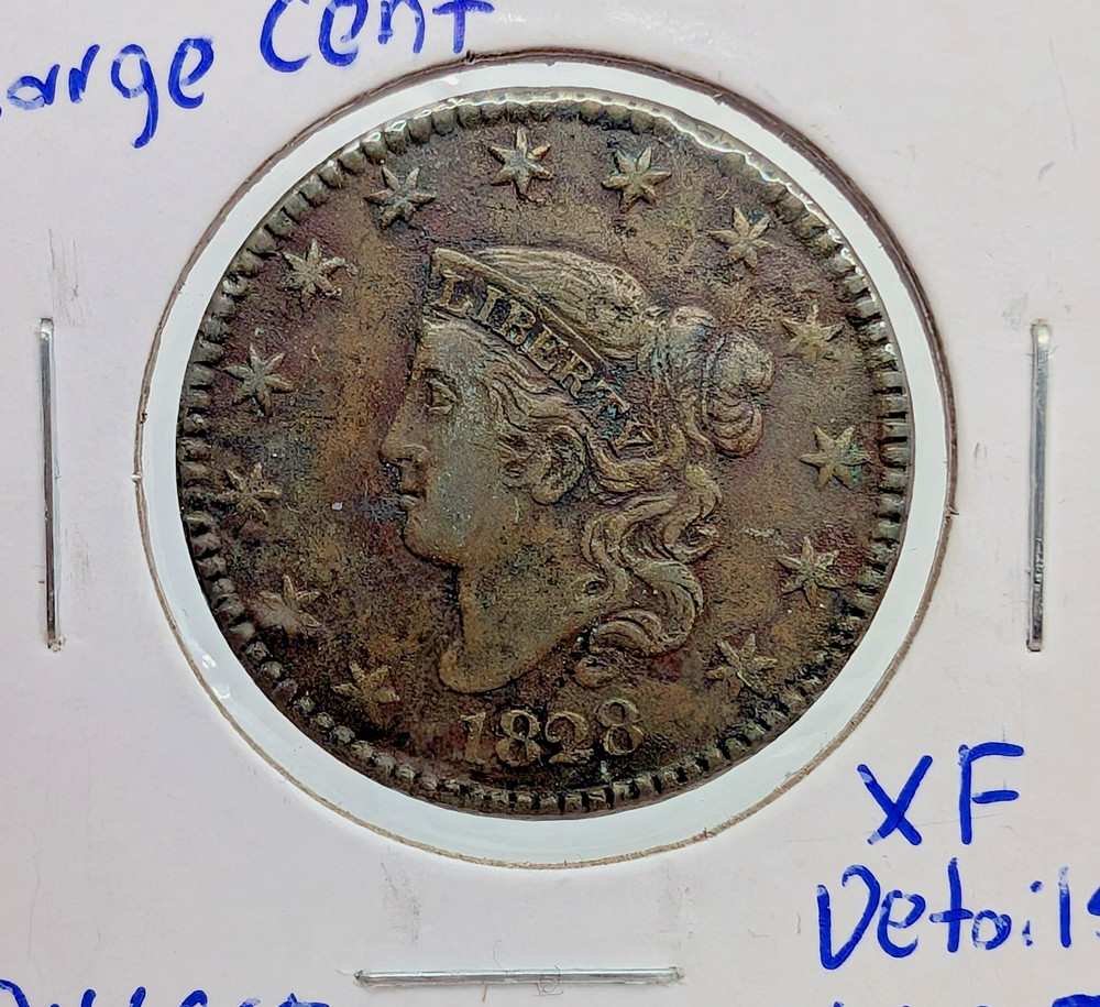 1828- US Coronet Head Large Cent- XF Details