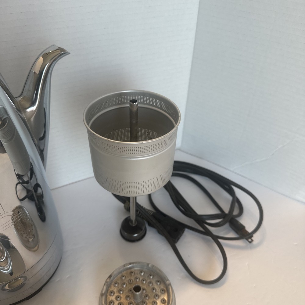 Sunbeam AP10A 10-Cup Automatic Percolator Complete /Chrome / Tested And Working