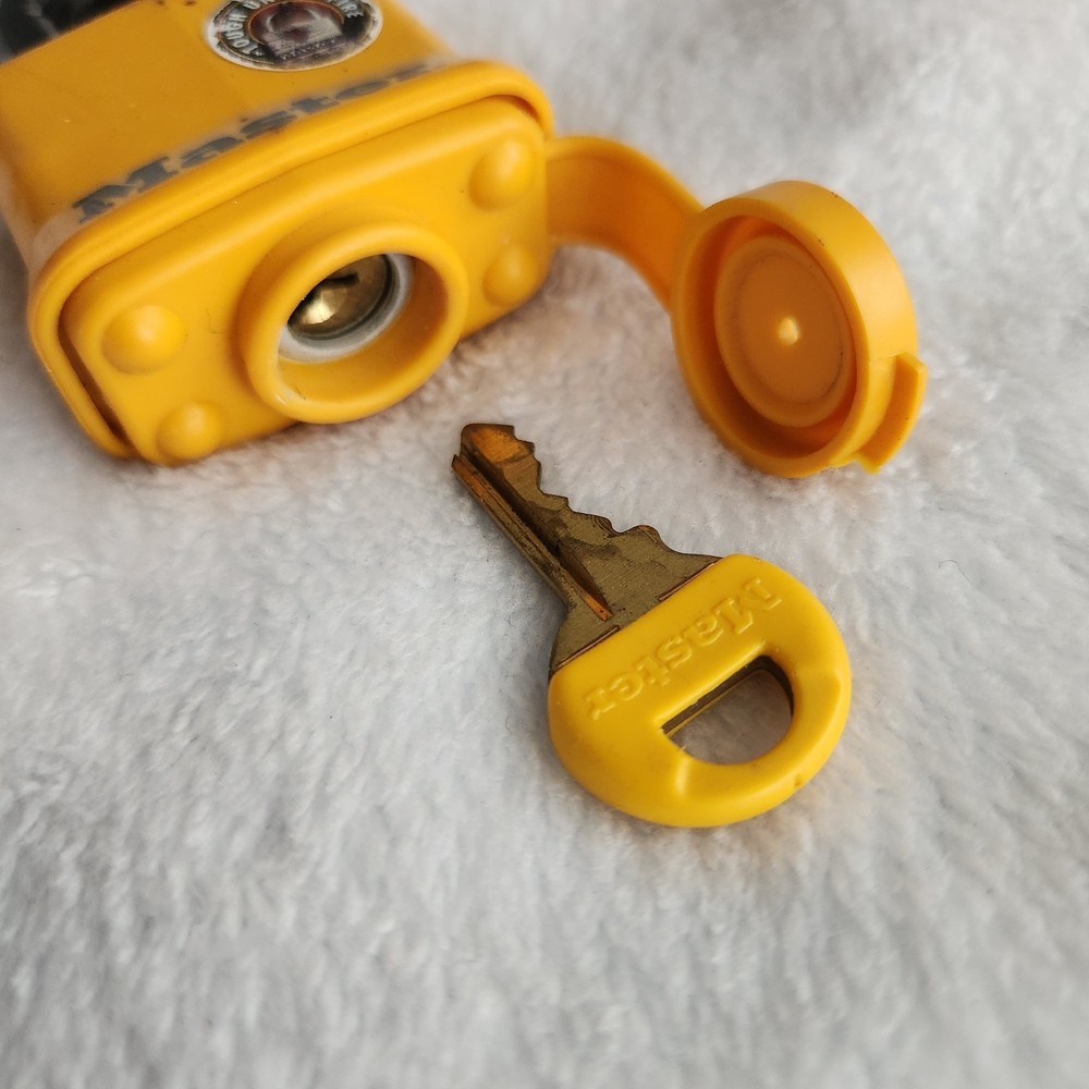 Master Lock Tough Under Fire Rubber Coated Pad Lock With One Key