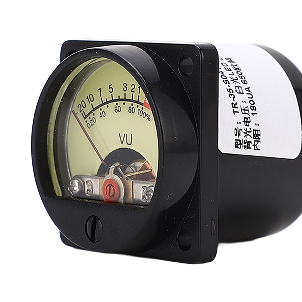 VU Meter High Accuracy Yellow Pointer Dial White LED Backlit Amplifier Panel VU
