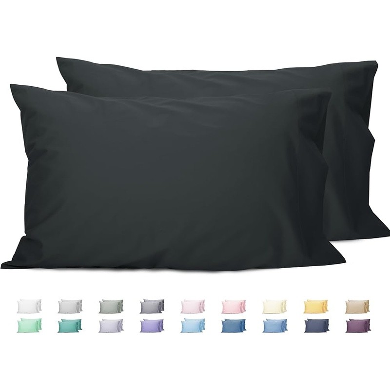 Breathable Cotton Pillowcase Set Queen Soft Comfortable Bed Covers 200TC Durable