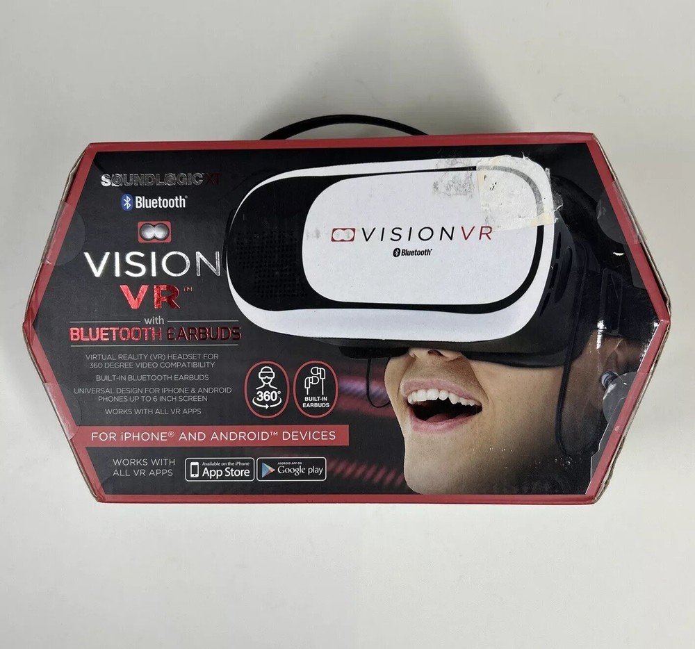 Bluetooth Vision VR With Earbuds Sound Logic XTAndroid Apple Devices (NEW)