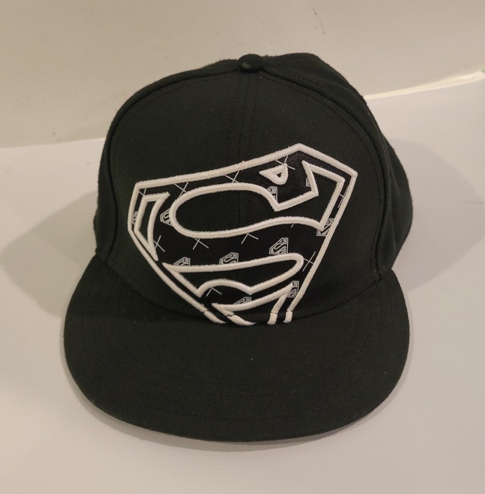 Superman Off Centered White Logo Cap Hat DC Comics S/M