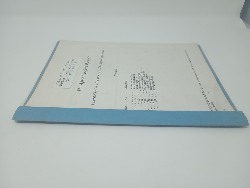 The Apple Interface Manual "Not For Sale" Apple Tech Area Reference Material