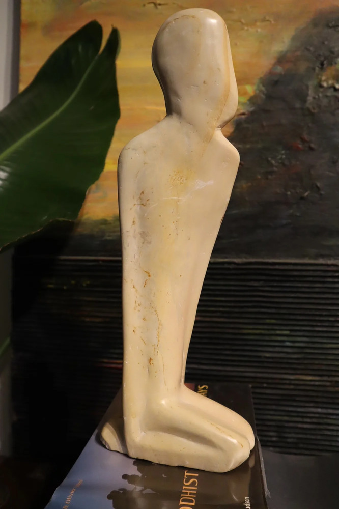 Kneeling figure Soapstone Sculpture from Kenya