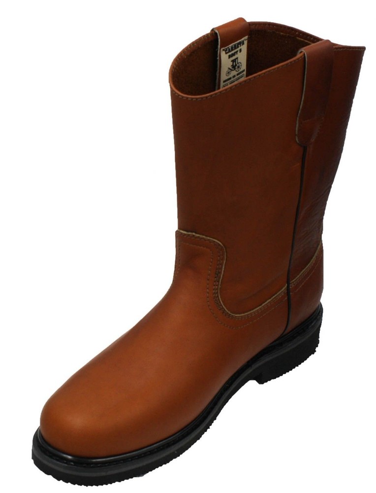 Men's Construction Boots Pull On Leather Brown oil water resistant Durable Boots