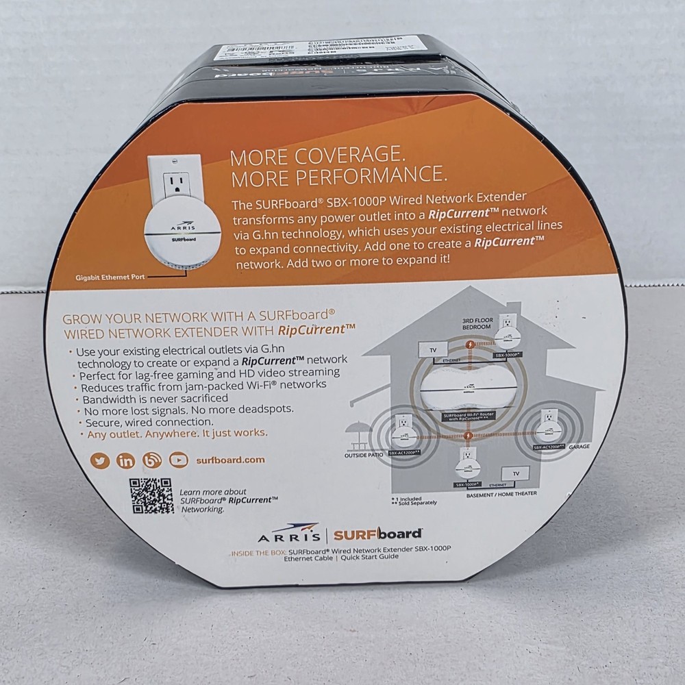 Arris Surfboard WIRED Network Extender SBX-1000P With Rip Current