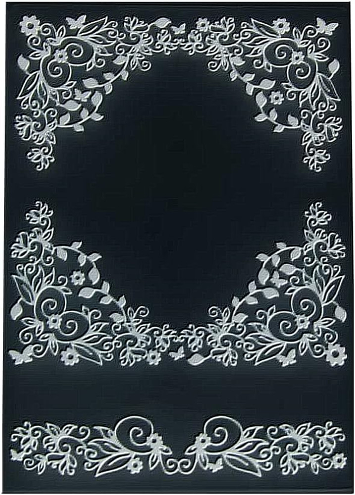 Plastic Embossing Folder (4-1/8''X5-13/16''|Vine Frame Pattern) Paper Crafts Pla