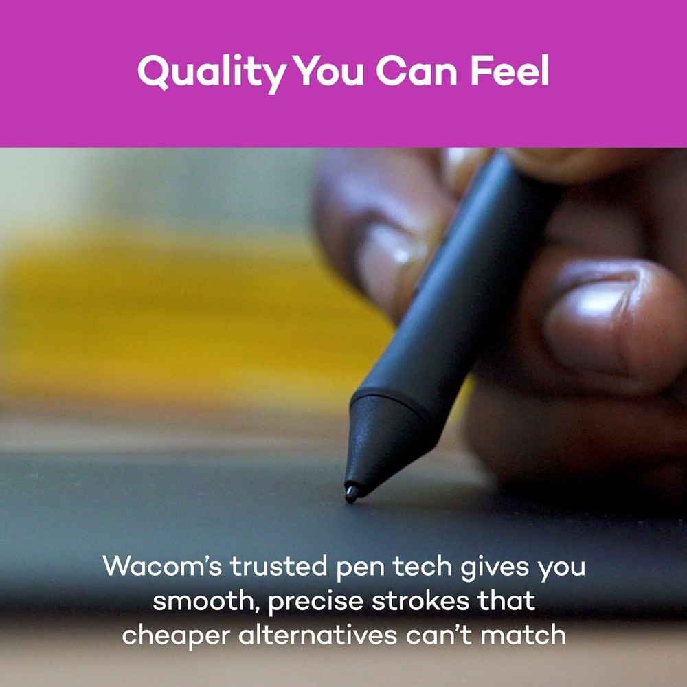 Wacom Intuos Medium Bluetooth Graphics Drawing Tablet, Portable for Teachers,