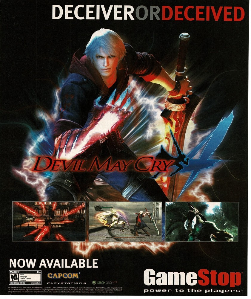 2008 Devil May Cry Video Game Vintage Print Ad Capcom