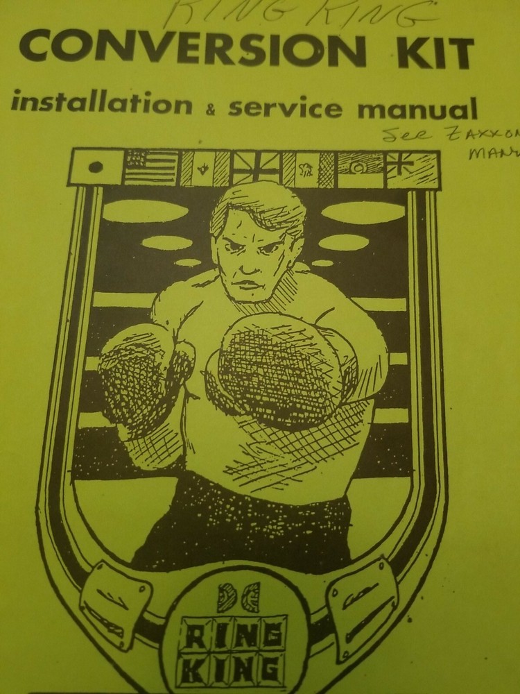 1985 Data East RING KING installation & service manual w/ schematics adjustment