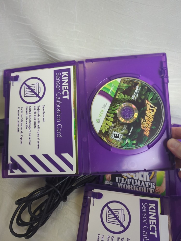 Microsoft Xbox 360 Kinect Motion Sensor Bar Black & 3 games bundle Dance Central