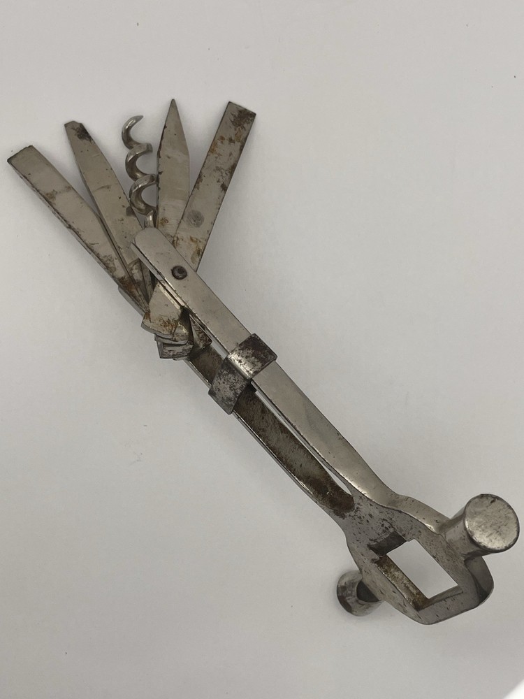 Vintage German Combination multi-tool Corkscrew Hammer Bottle Opener Circa 1936