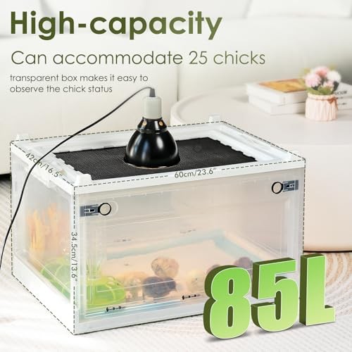 Brooder Box for Chicks, Chicken Brooder Box Warms Up to 25 Chicks Adjustable