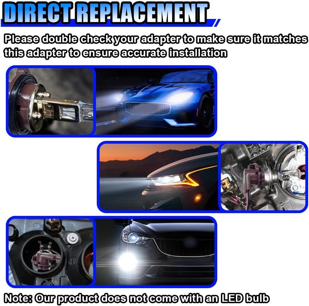 4PCS Pre-Wired Harness Sockets, LED Bulbs Socket Adapter Pigtail 4Pack