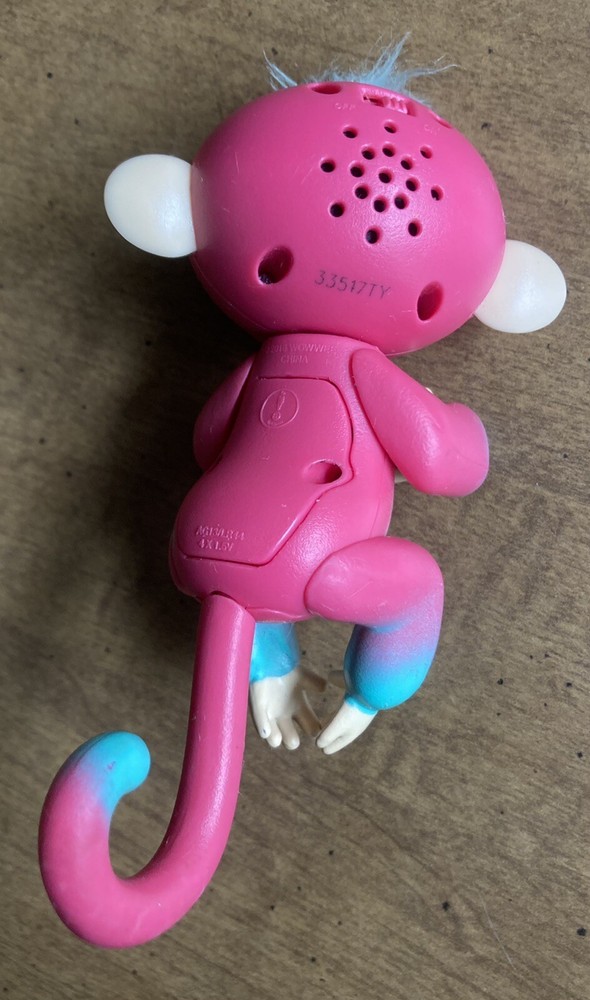2 WowWee Fingerlings, Blue Dragon & Pink Monkey Tested & Working Electronic Pets