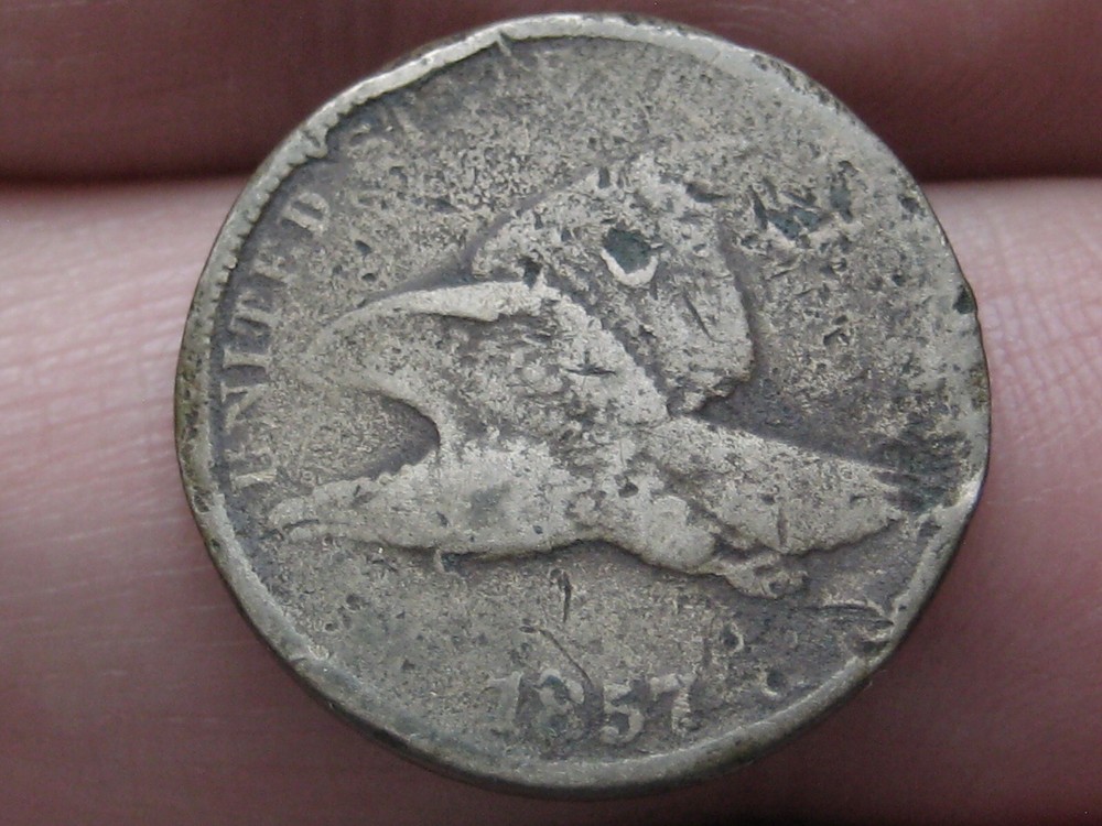 1857 Flying Eagle Penny Cent- VG/Fine Details