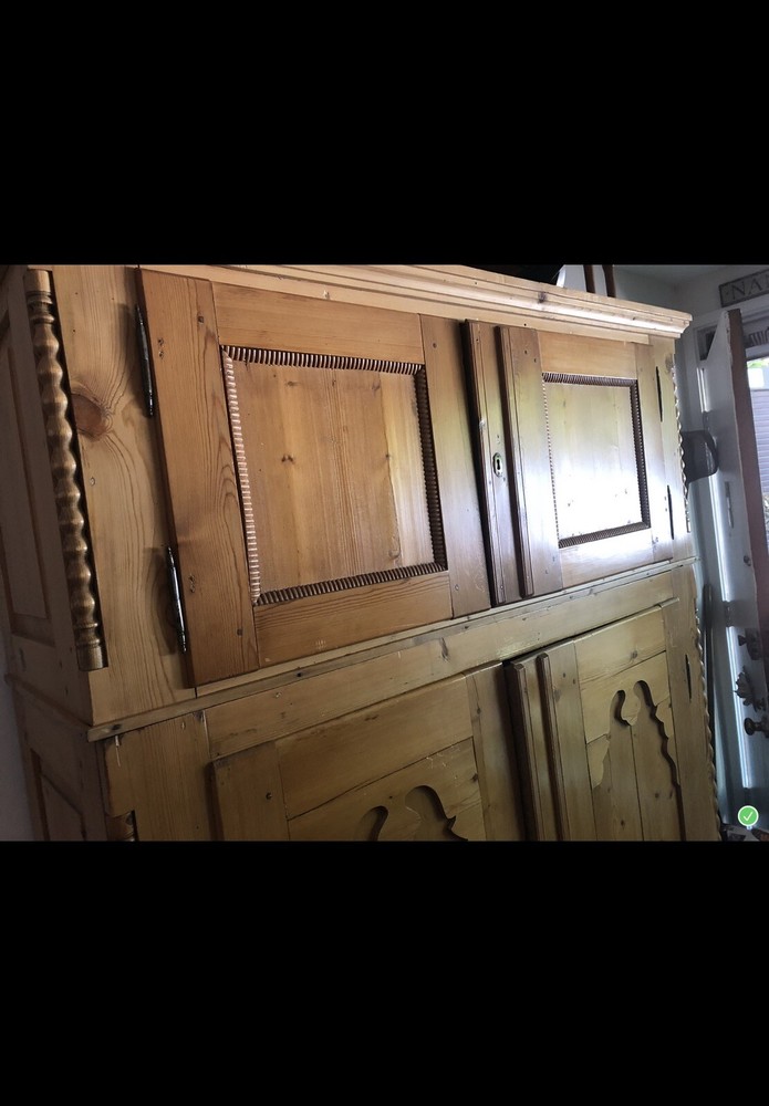 Antique Blonde Pine Armoire
