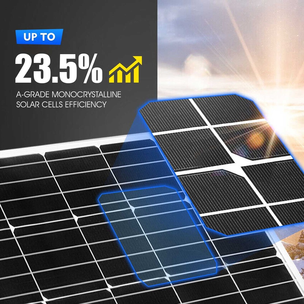 2PCS 200W Solar Panel High Efficiency for RV Marine Boat Cabin Off Grid System