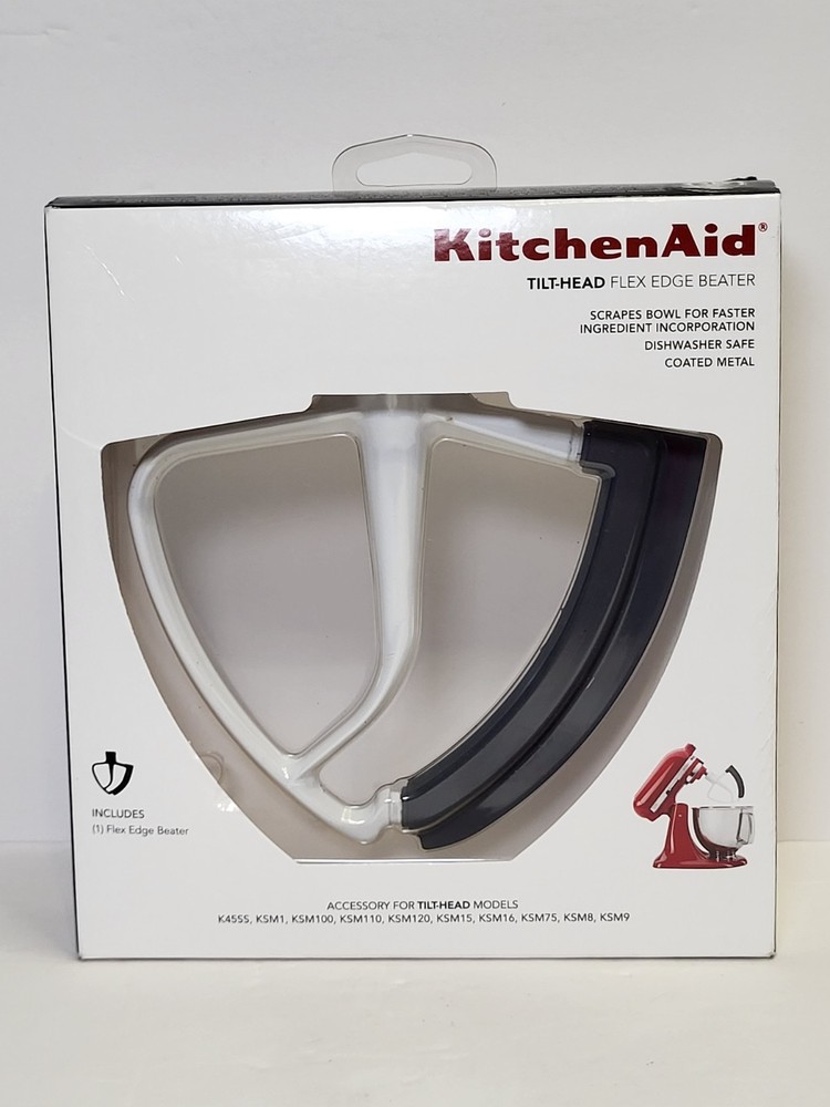 KitchenAid KFE5T Tilt-Head Flex Edge Beater NEW White & Gray